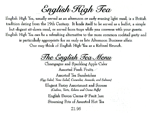 English High Tea